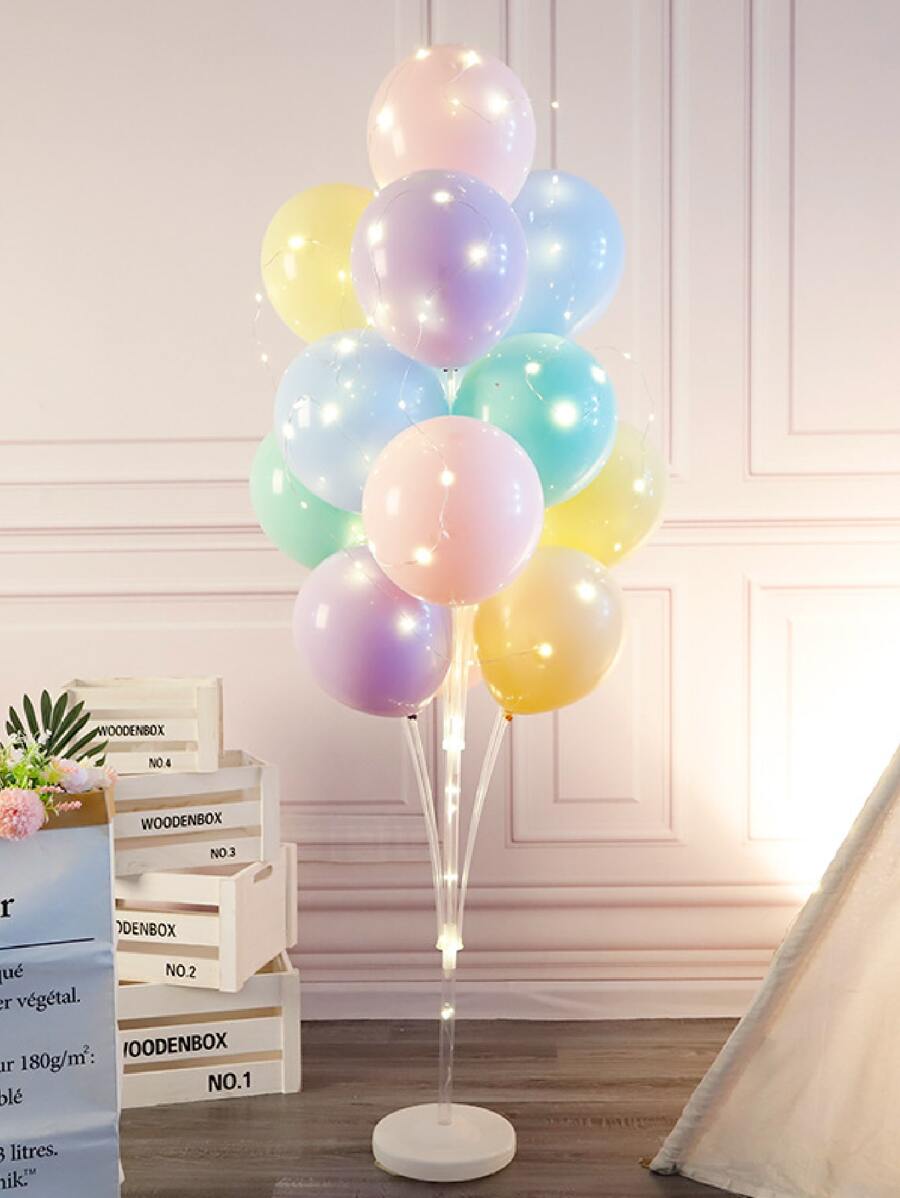 1set PVC Balloon Stand, Minimalist Clear Balloon Stand For Party - White - View 1