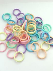 50入組素色髮圈 - 彩色 - 查看 4