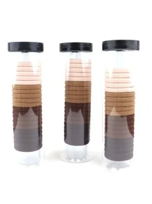 20pcs Solid Hair Tie - Coffee - View 2