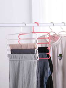 1入组塑料衣架家用極簡多格衣架 - 白色 - 查看 6