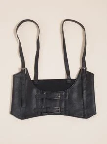 Steampunk Buckle Decor Harness Belt For Coats And Dresses Halloween Corset - Black - View 6