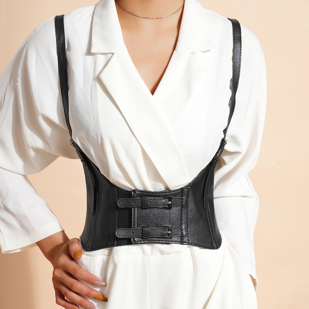 Cinturón de arnés con hebilla de estilo steampunk para abrigos y vestidos, corsé de Halloween