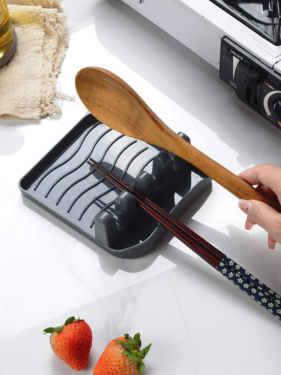 1 pieza Tapa de olla almacenamiento minimalista liso multifuncional Estante de almacenamiento de cocina para cocina - Gris Oscuro - Ver 1