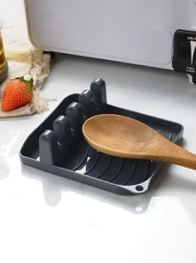 1入組鍋蓋黑色多功能湯匙架