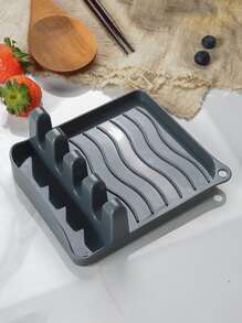 1入組鍋蓋黑色多功能湯匙架