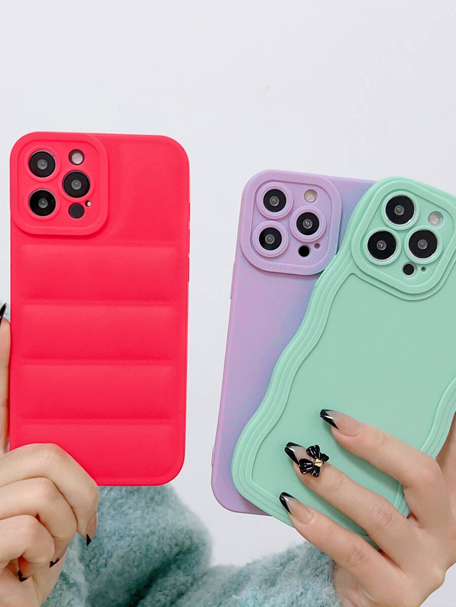 Bộ ốp điện thoại 3 mảnh màu trơn - Nhiều màu - Xem 1