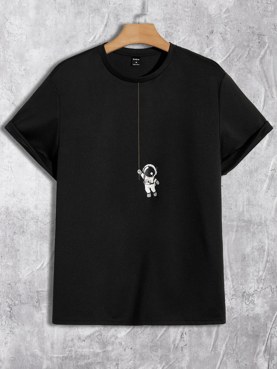Manfinity RebelGame Men Astronaut Print Tee - Black - View 1