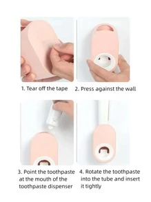 1 件無需鑽孔帶自動擠壓牙刷牙膏架