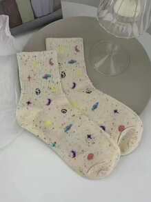 Calcetines de tripulación con estampado floral - Multicolor - Ver 2