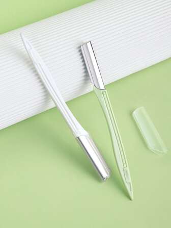 2 Stücke Edelstahl Rasiermesser mit Schutzabdeckung, geeignet für Männer und Frauen, zum Augenbrauentrimmen und Rasieren, unverzichtbares Schönheitspflegewerkzeug, Make-up, günstig, Raumdekoration, Kosmetiktisch, Reise, Schlafzimmer, Make-up Accessoires, Augenbrauenrasierer, günstig, Strumpfhalter, Make-up, Make-up Werkzeuge, günstige Sachen, Geschenke, Geschenke für Frauen, Weihnachtsgeschenke