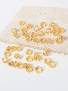 40pcs Hollow Out Hair Ring - Gold - View 2
