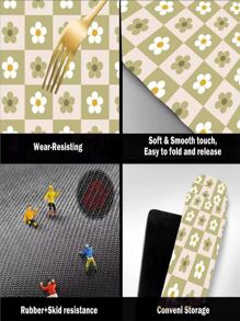 1pc Flower Pattern Bath Mat, Polyester Anti-slip Bath Rug For Bathroom - Multicolor - View 2