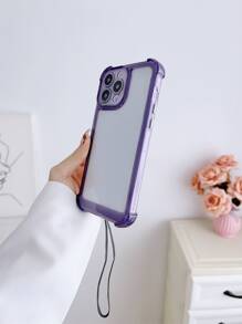 Ốp điện thoại trong suốt chống rơi có dây buộc - Màu tím - Xem 3