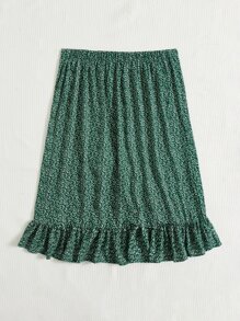 SHEIN VCAY Falda con estampado floral bajo con fruncido asimétrico - Multicolor - Ver 2