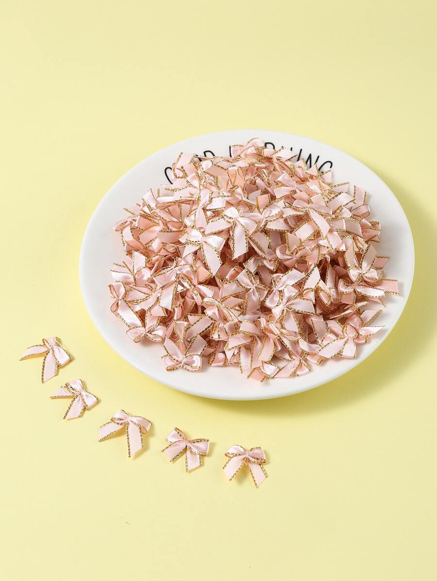 30pcs/set Pink Gift Wrap Bow, Fabric Glitter Detail Decoration For Gift Wrapping - Multicolor - View 1