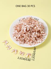 30pcs/set Pink Gift Wrap Bow, Fabric Glitter Detail Decoration For Gift Wrapping - Multicolor - View 2