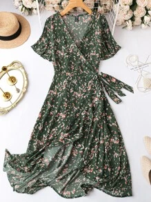 SHEIN LUNE Đầm Plus Size Thắt nút Trọn gói Tất cả trên in Boho - Nhiều màu - Xem 1