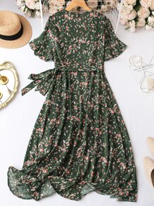 SHEIN LUNE Đầm Plus Size Thắt nút Trọn gói Tất cả trên in Boho - Nhiều màu - Xem 2