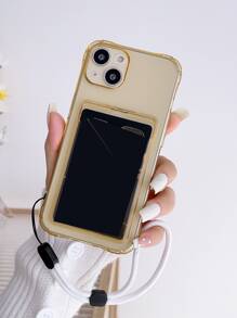 透明手機殼附卡套和手機掛繩 - 香檳色 - 查看 3