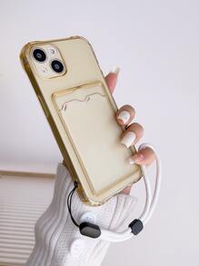 透明手機殼附卡套和手機掛繩 - 香檳色 - 查看 4