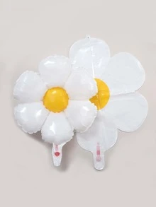 1 pieza Globo de decoración de celebración de fiesta de plástico creativo con margarita para fiesta - Blanco - Ver 4