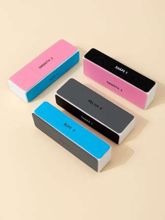 4 piezas pulidor de uñas, limas de bloques de lijado, pulidor de uñas de esponja, herramientas profesionales de manicura para el cuidado de las uñas acrílicas, para un cuidado Natural óptimo de las uñas