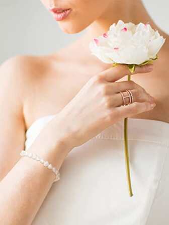 Braccialetto di perle barocche bianche di acqua dolce da 5-6 mm, naturale, semplice e versatile