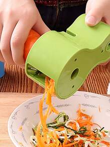 1pc Plastic Vegetable Grater, Multifunction Green Grater For Kitchen - Green - View 2