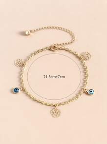 Pulsera tobillera ojo & con accesorio de flor - Amarillo Oro - Ver 4