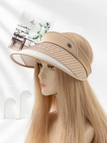 Letter Decor Visor Hat - Apricot - View 1
