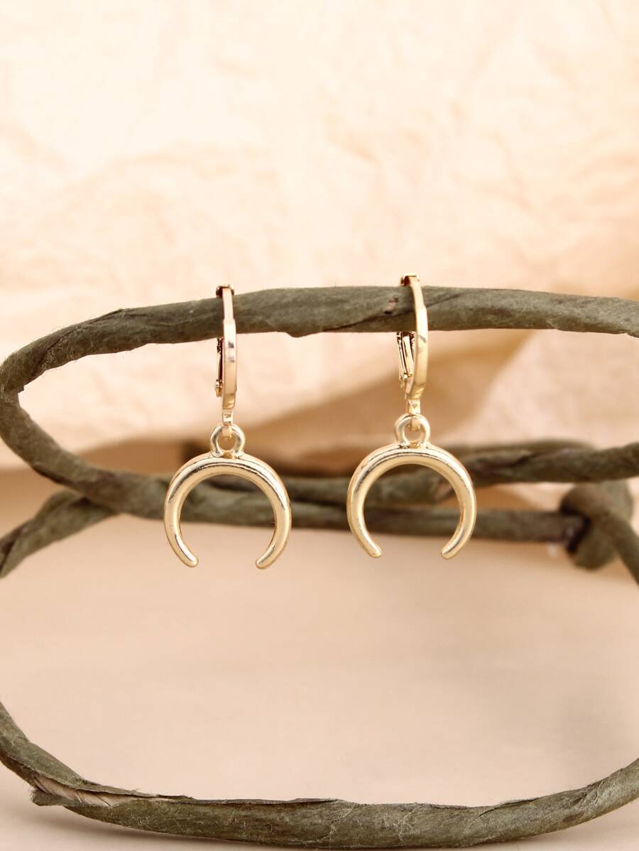 Pendientes largos luna - Amarillo Oro - Ver 1