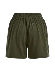 Ocili Leisure Comfy & Breathable Cotton Hem Waist Band Lounge Bottoms - Olive Green - Army Green - View 5