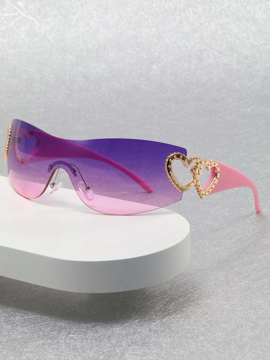 1pc Frameless Plastic Wrap-Around Fashion Glasses For Summer Beach Vacation,Outdoor,Travel - Multicolor - View 1