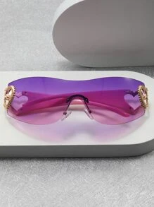 1pc Frameless Plastic Wrap-Around Fashion Glasses For Summer Beach Vacation,Outdoor,Travel - Multicolor - View 2