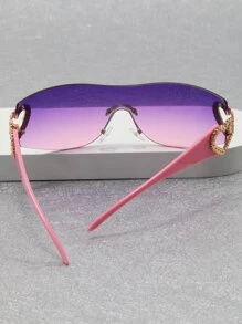 1pc Frameless Plastic Wrap-Around Fashion Glasses For Summer Beach Vacation,Outdoor,Travel - Multicolor - View 5