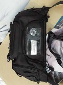 Men Letter Graphic Waist Bag Chest Bag - Black - View 3