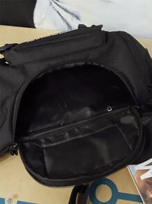 Men Letter Graphic Waist Bag Chest Bag - Black - View 4