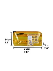 Men Letter Graphic Clear Crossbody Bag - Yellow - View 4