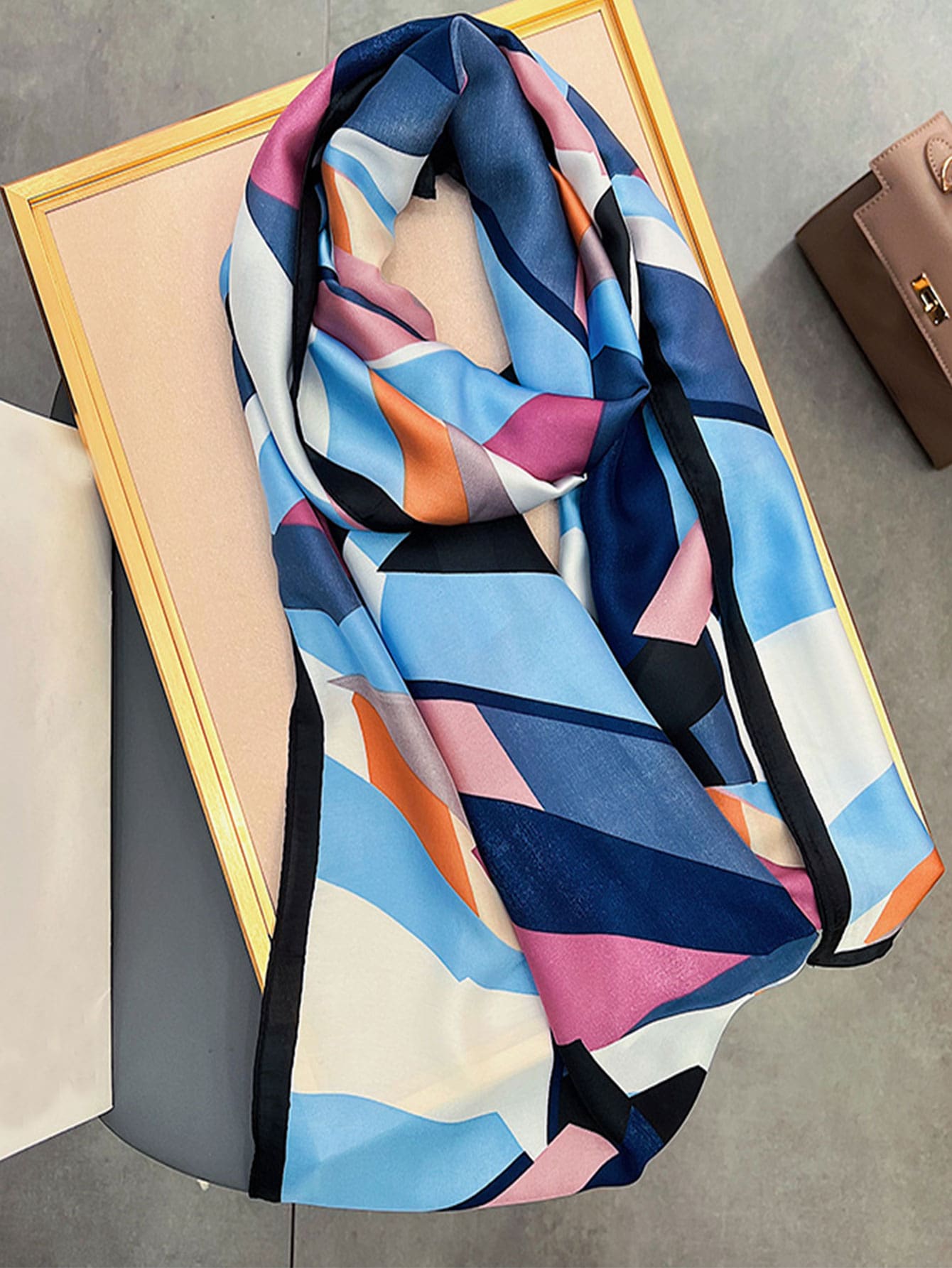 Geometric Pattern Scarf - Multicolor - View 1