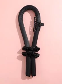 Heatless Hair Curler Heatless Curling Rod Headband For Long Hair, Satin Heatless Curling Set No Heat Curling Headband Hair Curler To Sleep Overnight Hair Roller With Scrunchies Hair Clips - Black - View 4