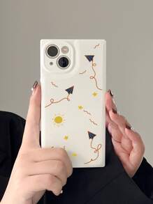 Sun Pattern Square Phone Case Compatible With iPhone - Multicolor - View 1
