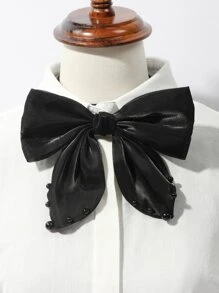 unicolor corbata de lazo - Negro - Ver 1