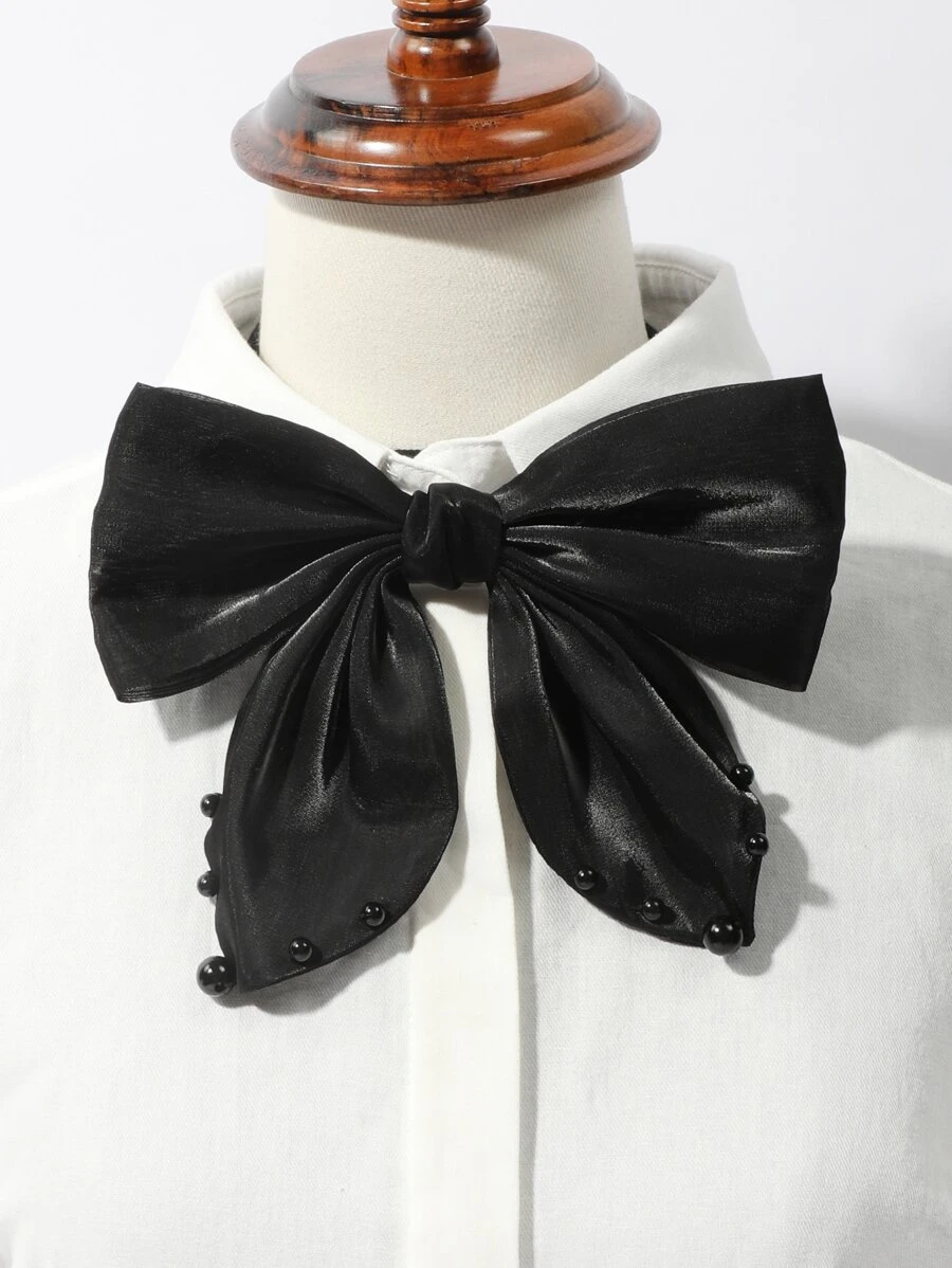 unicolor corbata de lazo - Negro - Ver 1