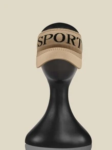 字母圖案運動帽 - 卡其色 - 查看 3