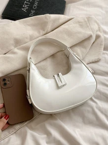 Minimalist Hobo Bag - White - View 3