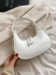 Minimalist Hobo Bag - White - View 2