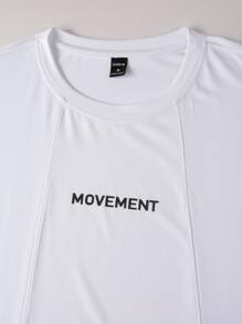 Manfinity Homme 男式寬鬆字母圖案背心 - 白色 - 查看 5