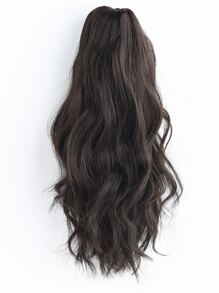 Long Curly Ponytail Synthetic Hair Extension - Black - View 1