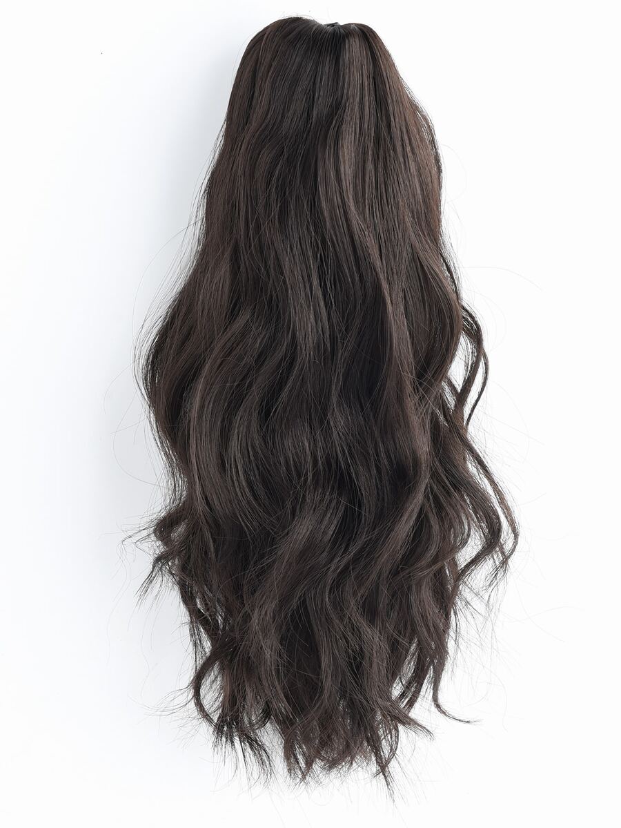Long Curly Ponytail Synthetic Hair Extension - Black - View 1