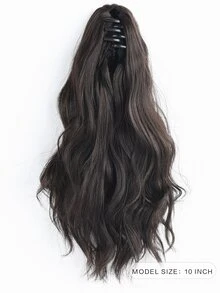 Long Curly Ponytail Synthetic Hair Extension - Black - View 2